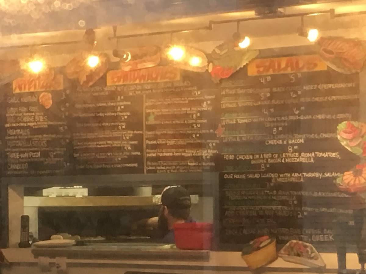 Menu at Pepperoni Grill at the Beach pizzeria, Oak Island