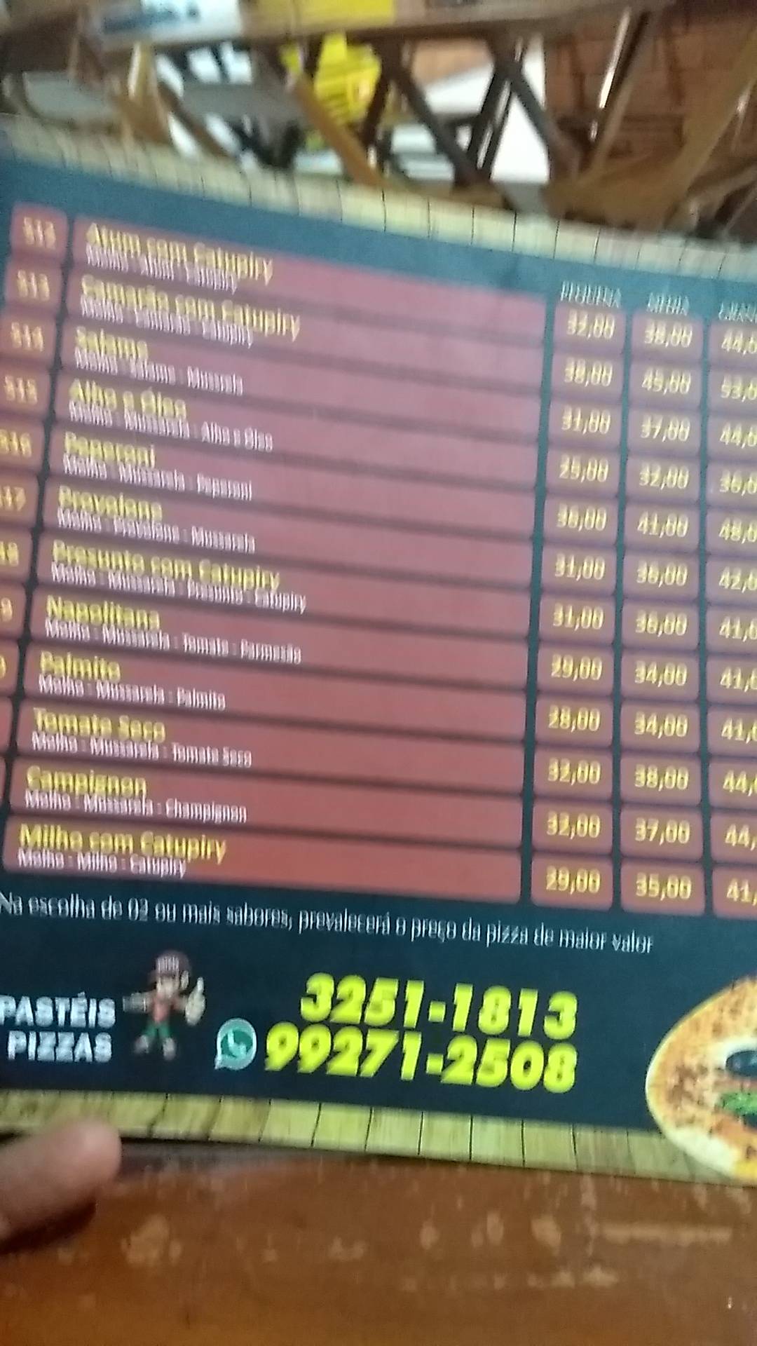 Ôba Ôba cardápio