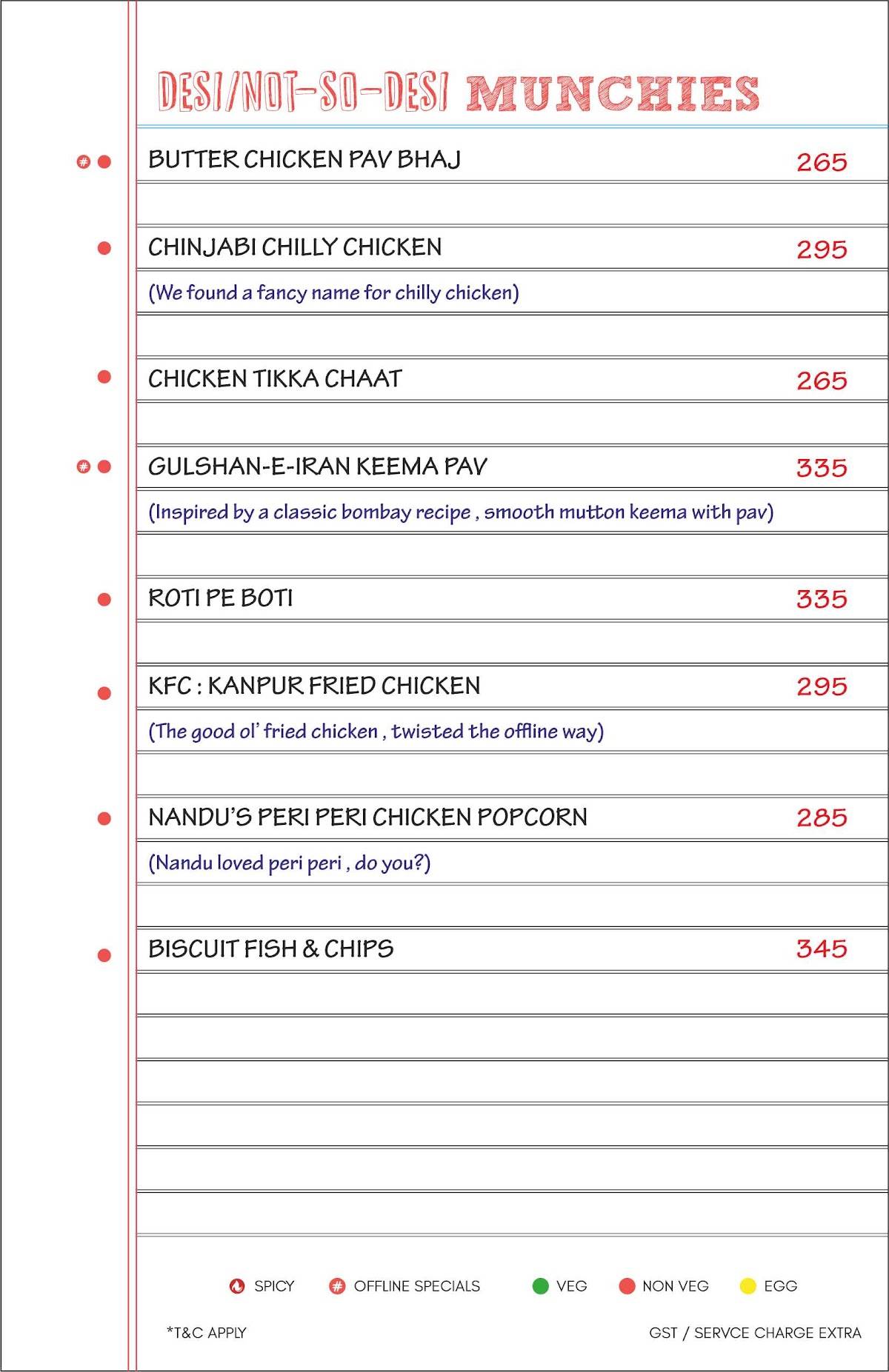 Offline Cafe Lucknow menu