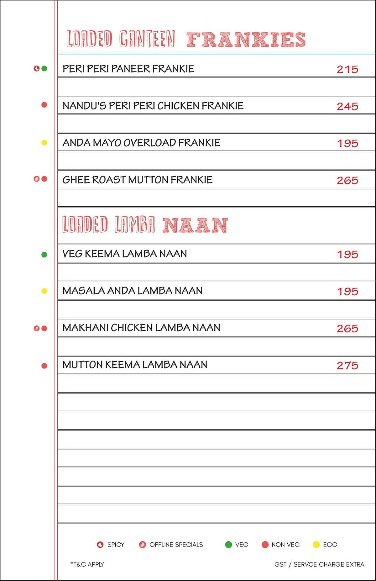 Offline Cafe Lucknow menu