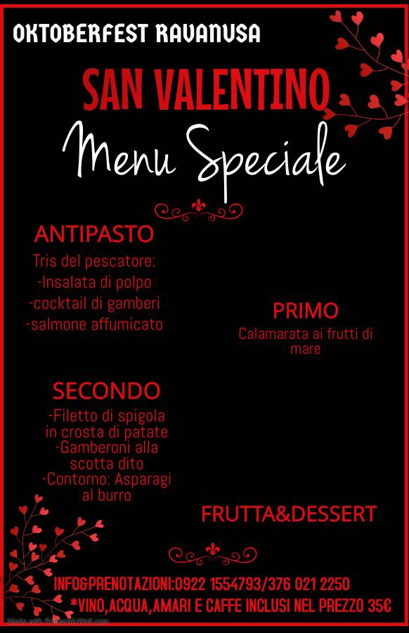 Menu di Oktoberfest Ristorante pizzeria 