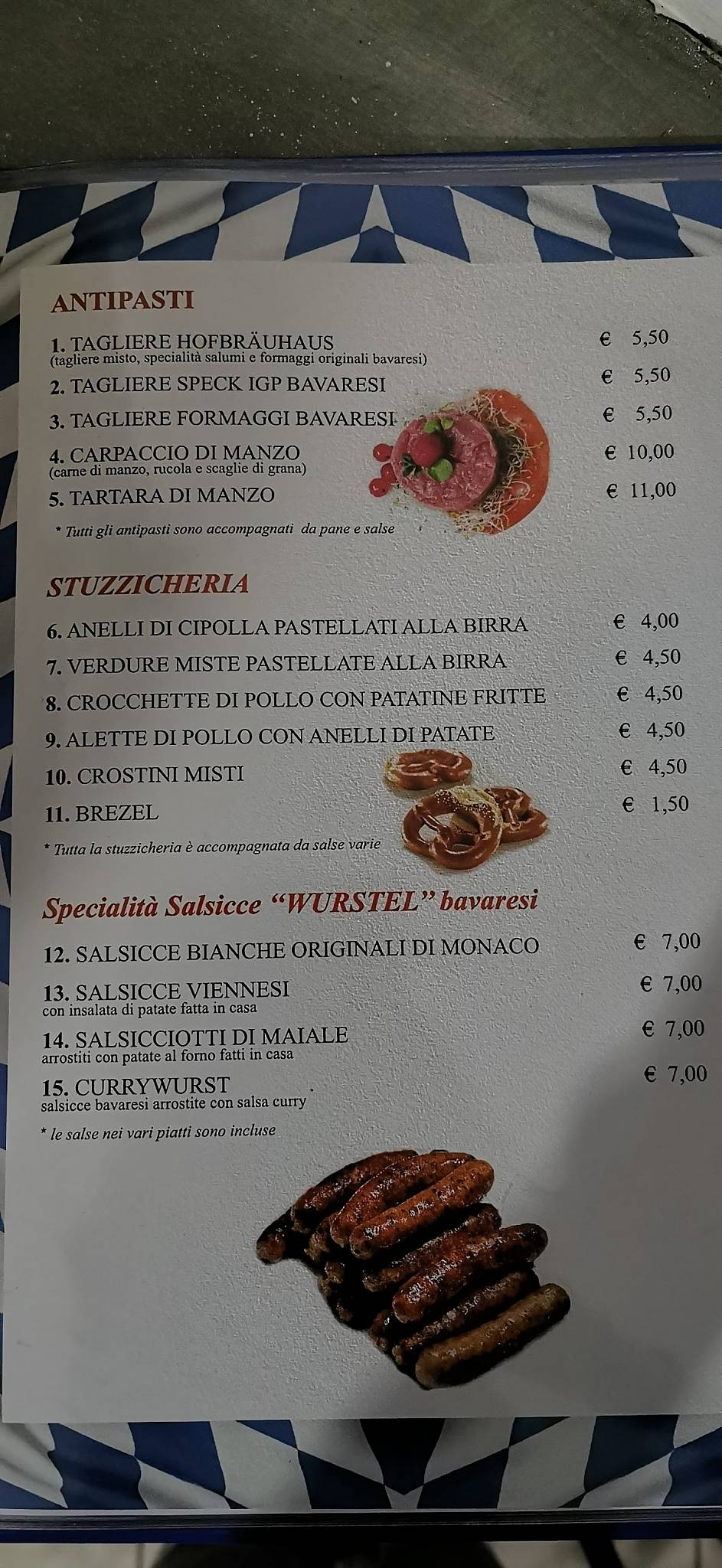 Menu di Oktoberfest Ristorante pizzeria 