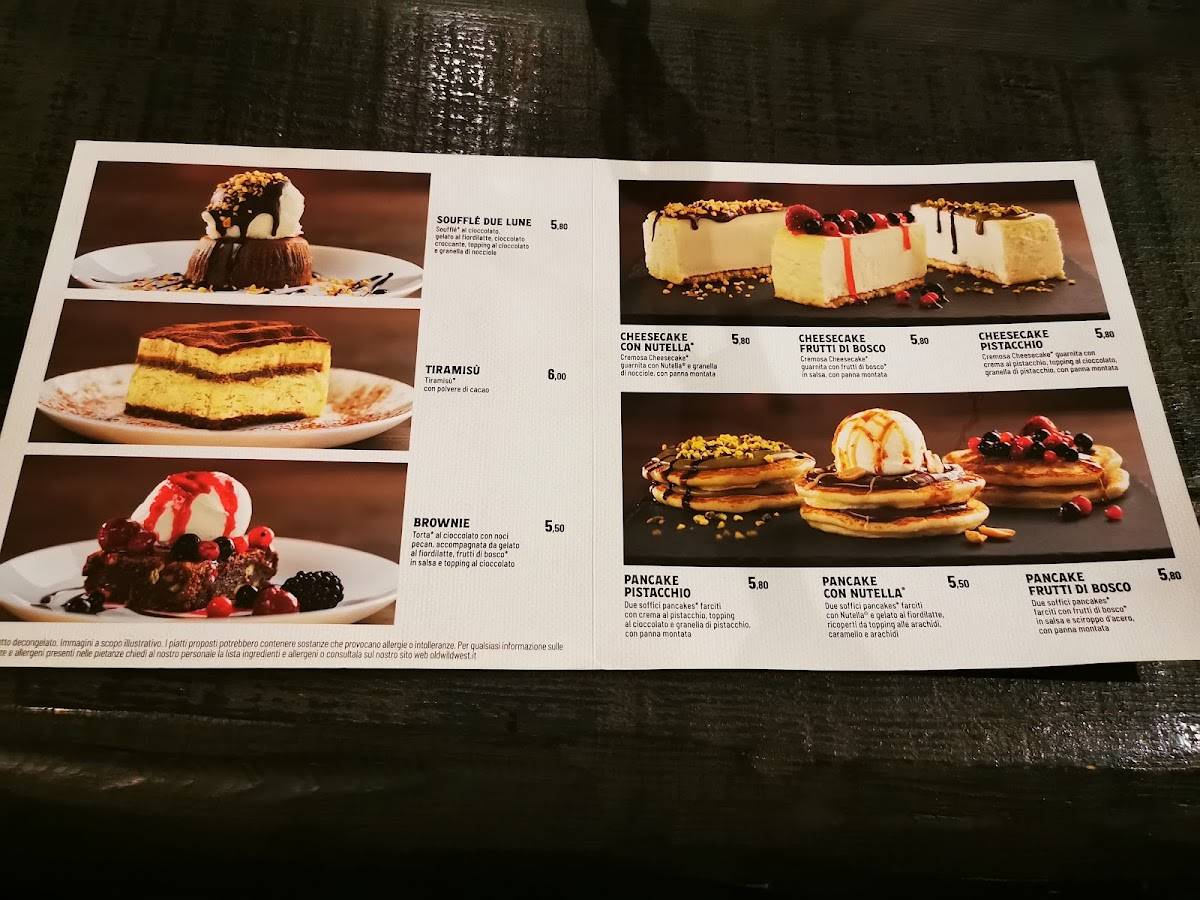 Menu di Old Wild West - Bassano Del Grappa 