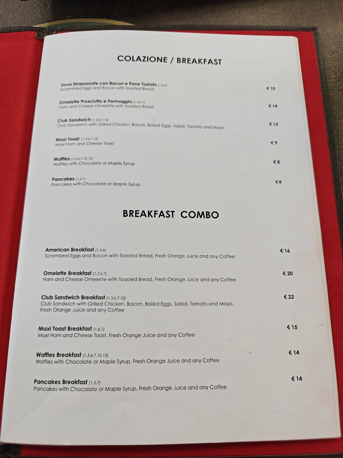 Menu di Oliandolo Caffè Ristoro 