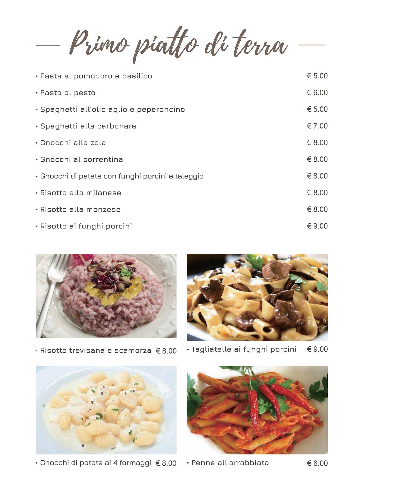 Menu di Olimpia Ristorante Pizzeria 