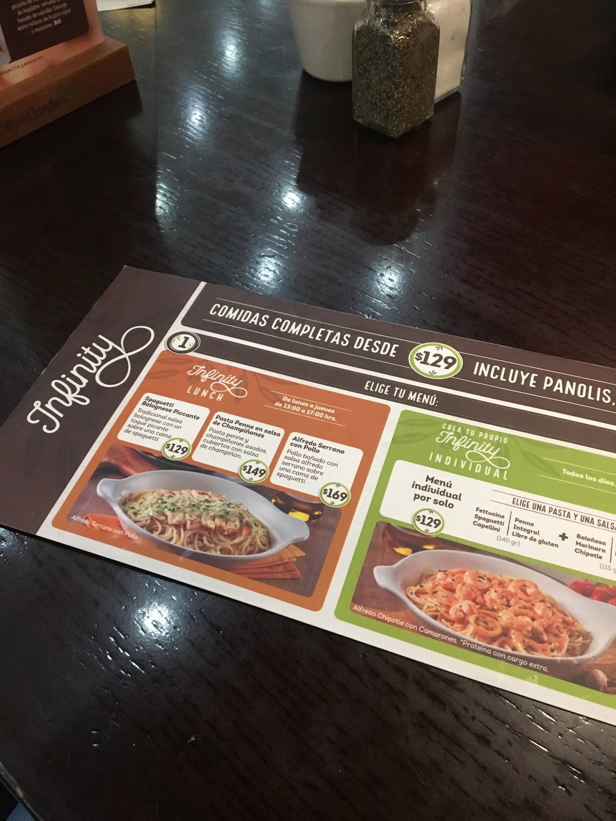 Carta del restaurante Olive Garden La Gran Plaza, Zapopan, Avenida
