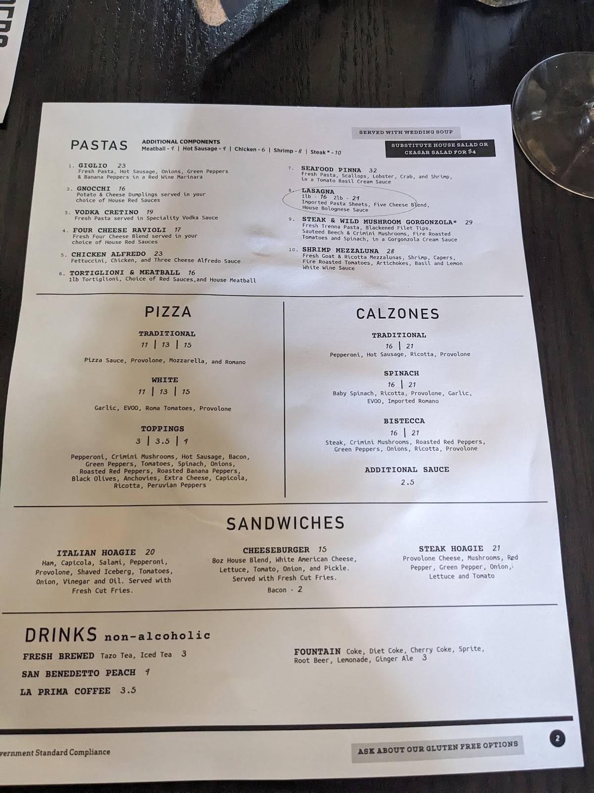 Menu at Olives and Peppers pizzeria, Greensburg