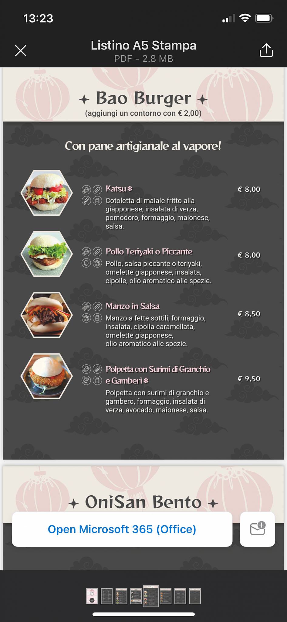 Menu di Oni San 