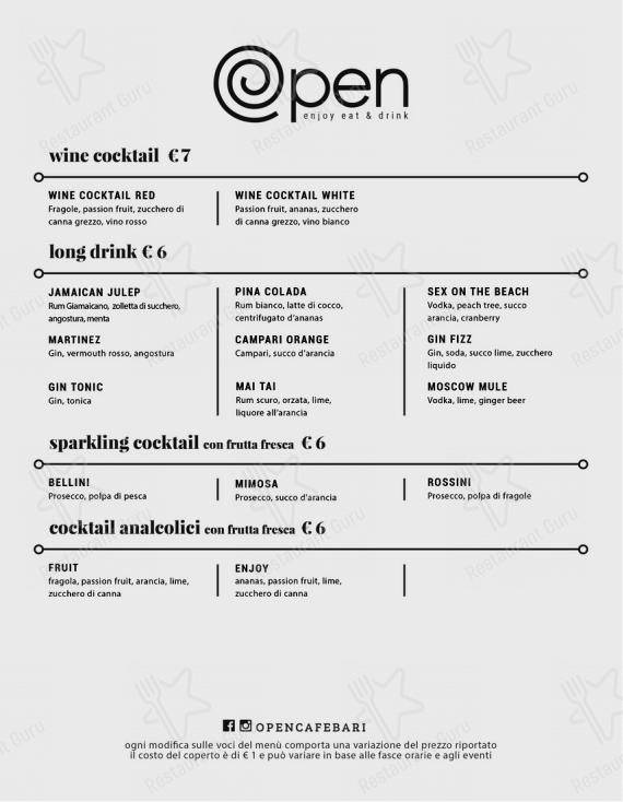 Menu di Opencafè - Menu bar