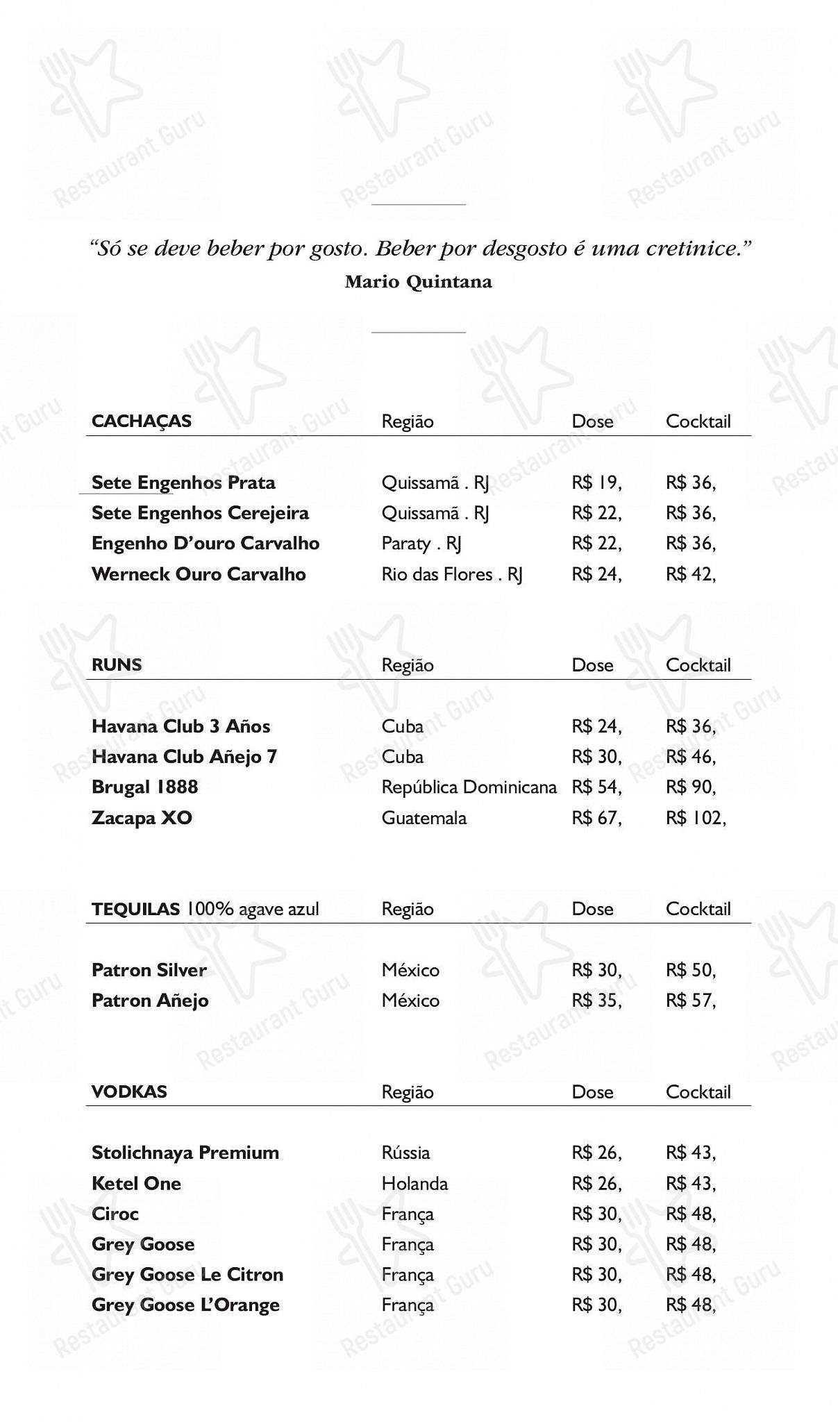 Oro - Lunch Menu