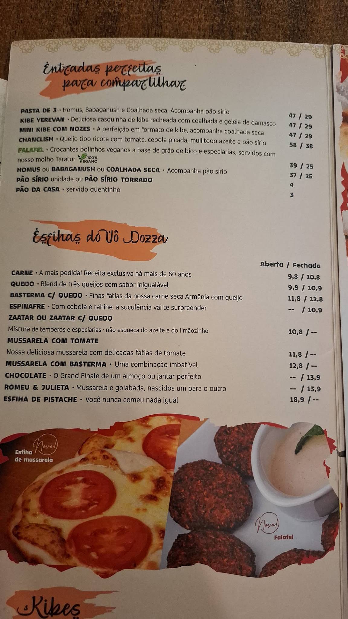 Dozza - Presidente Altino cardápio