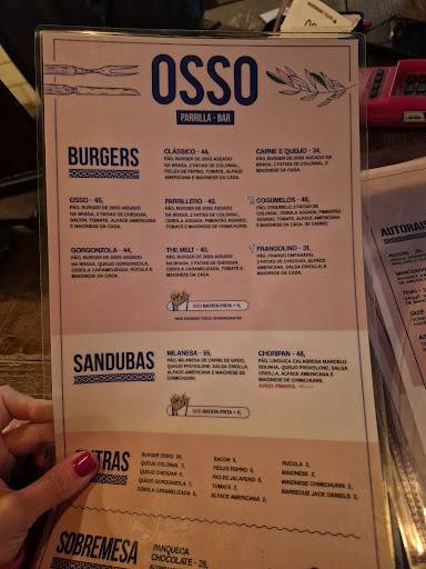 Osso Parrilla Bar cardápio