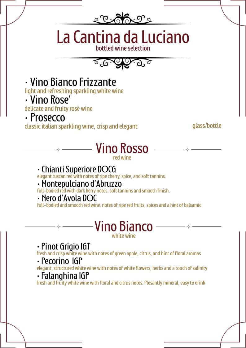 Menu di Osteria da Luciano 