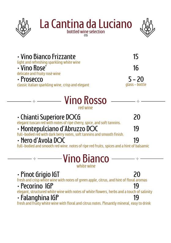 Menu di Osteria da Luciano 
