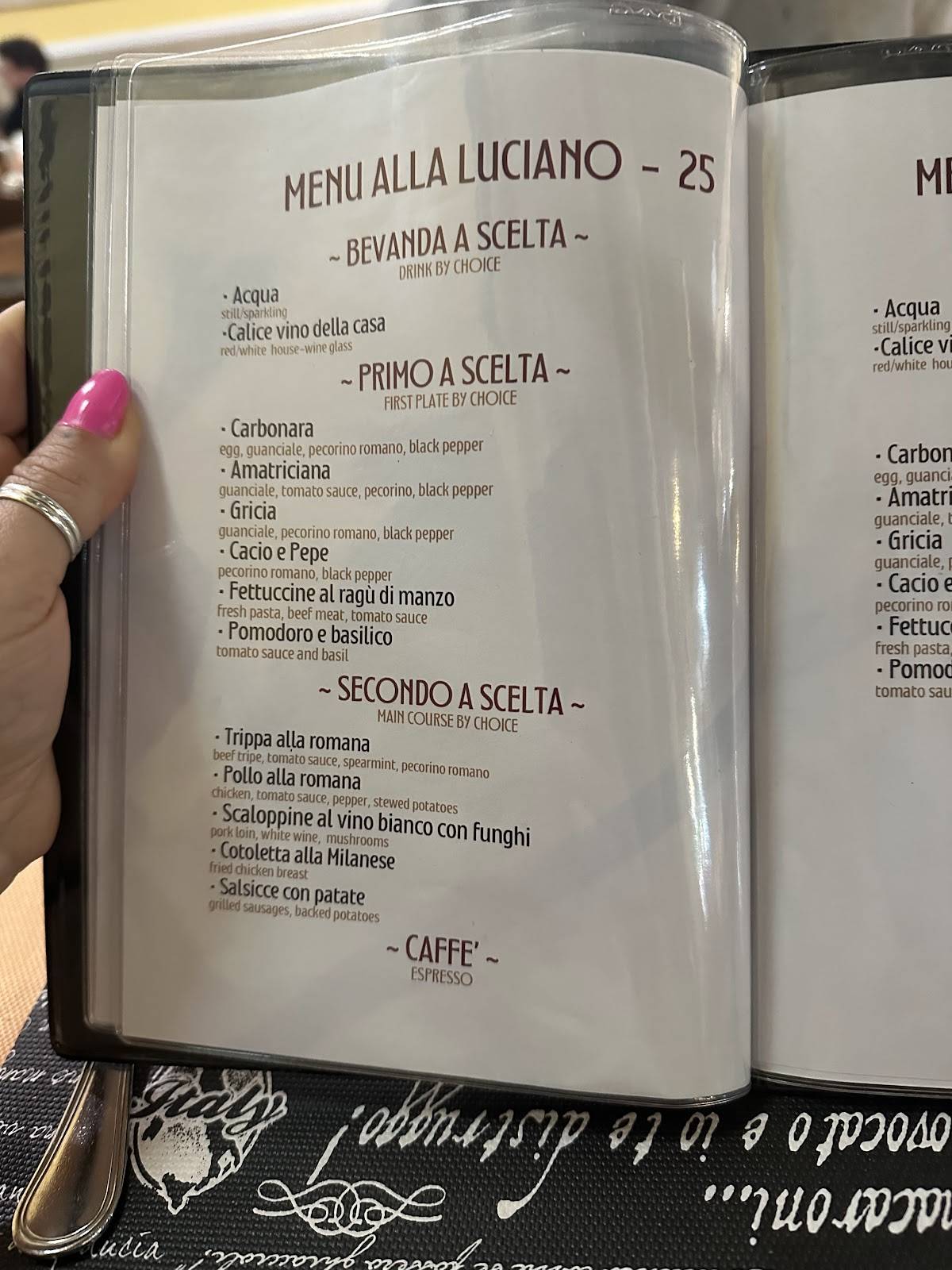Menu di Osteria da Luciano 