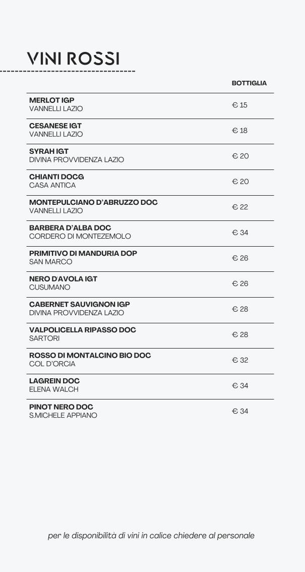 Menu di Osteria Urbana 