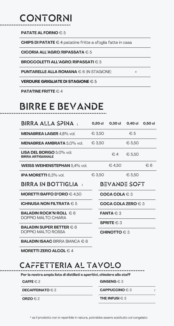 Menu di Osteria Urbana 