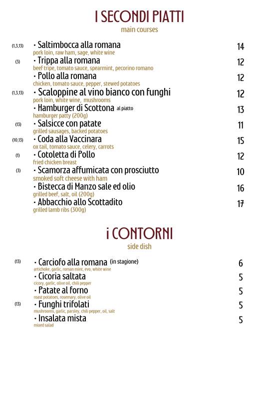 Menu di Osteria da Luciano 