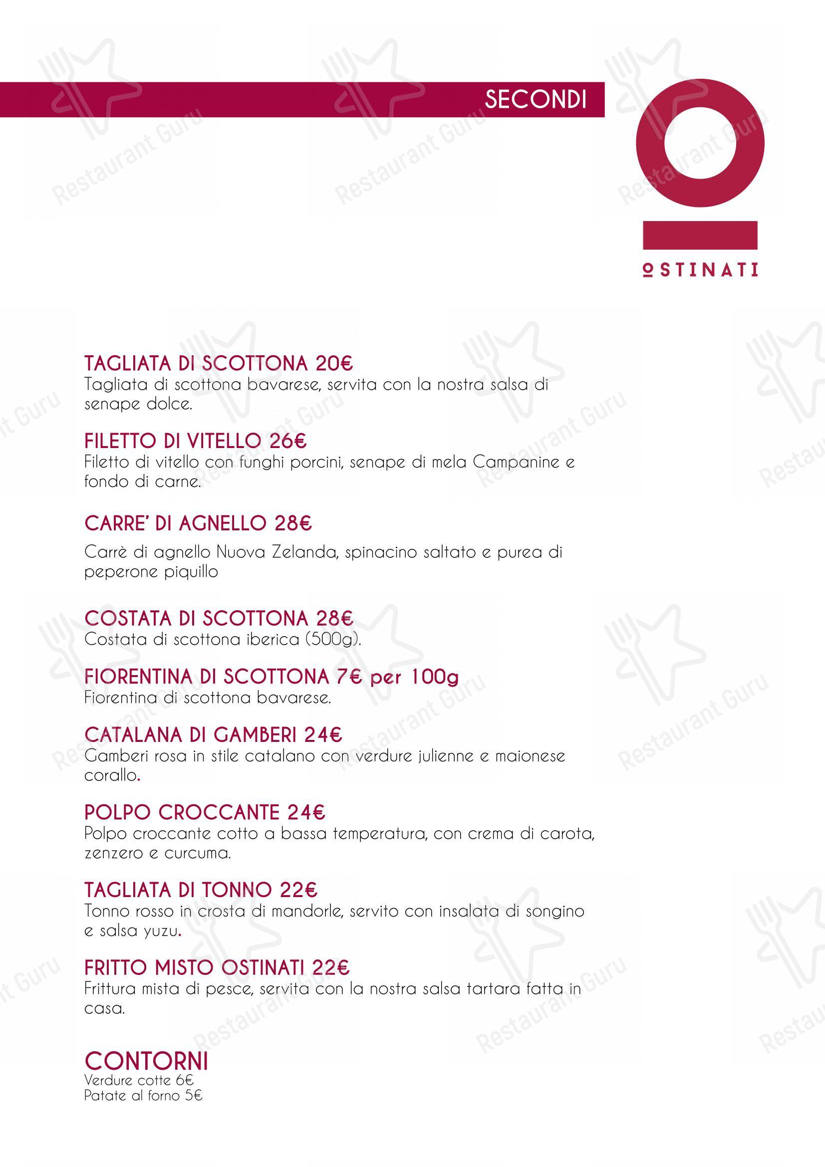 Ostinati Verona in Verona - Menu