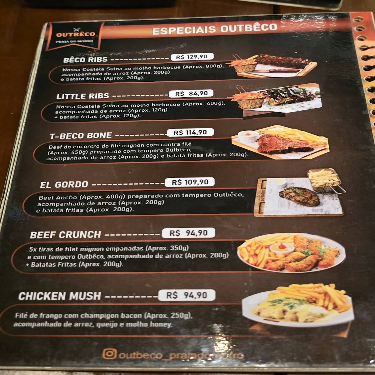 Outbêco Praia do Morro cardápio