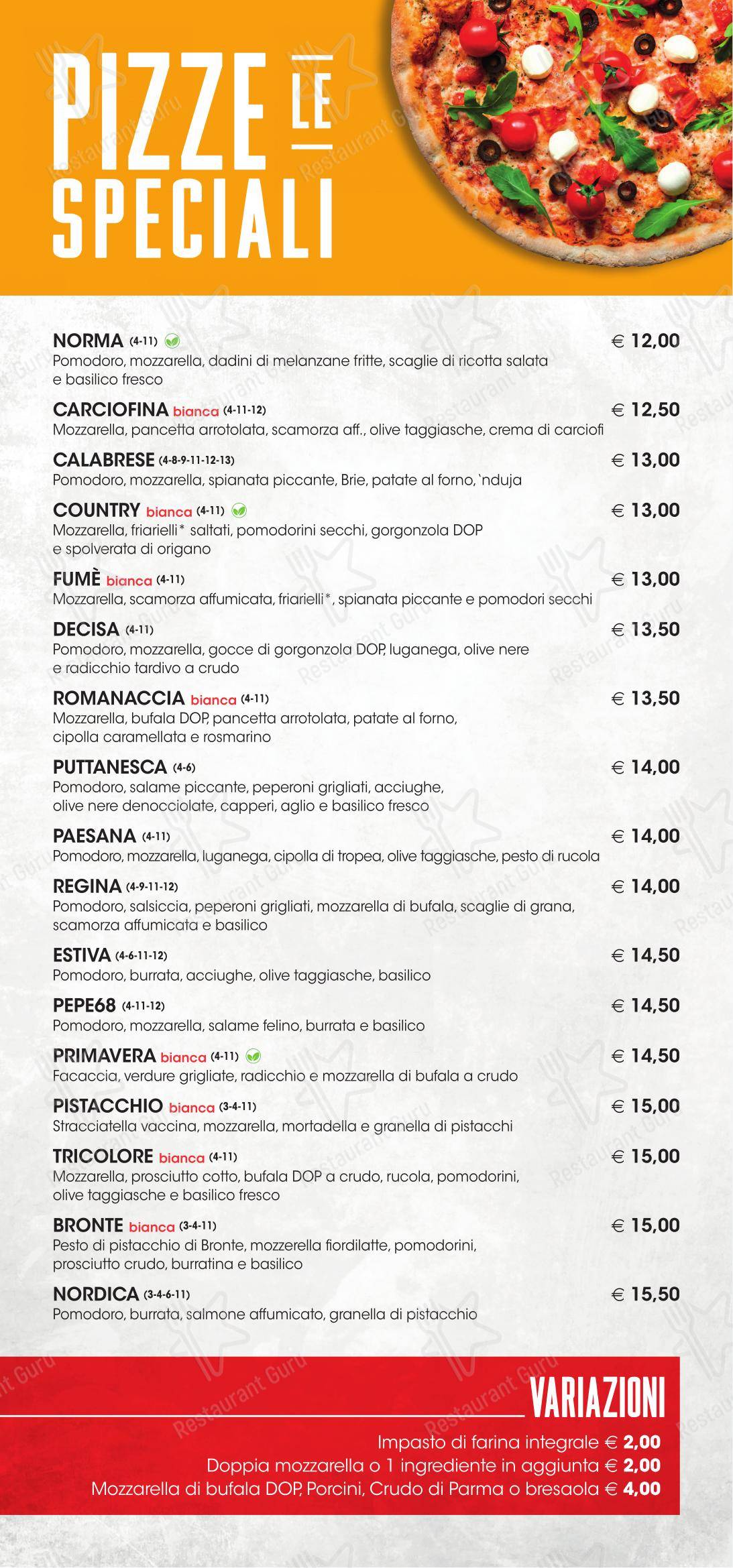 Menu di PEPE 68 - RistoPub & Pizza - Menu