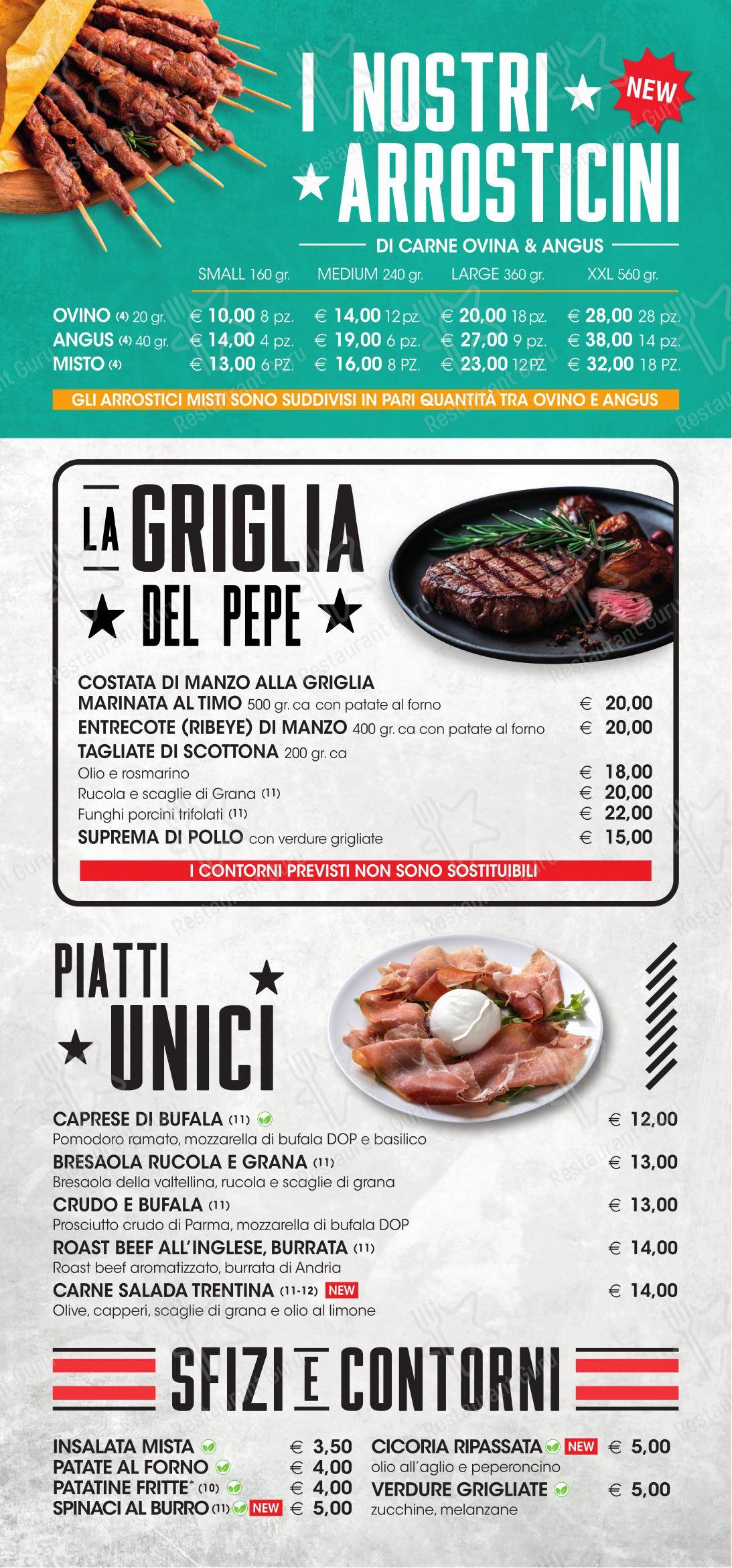 Menu di PEPE 68 - RistoPub & Pizza - Menu