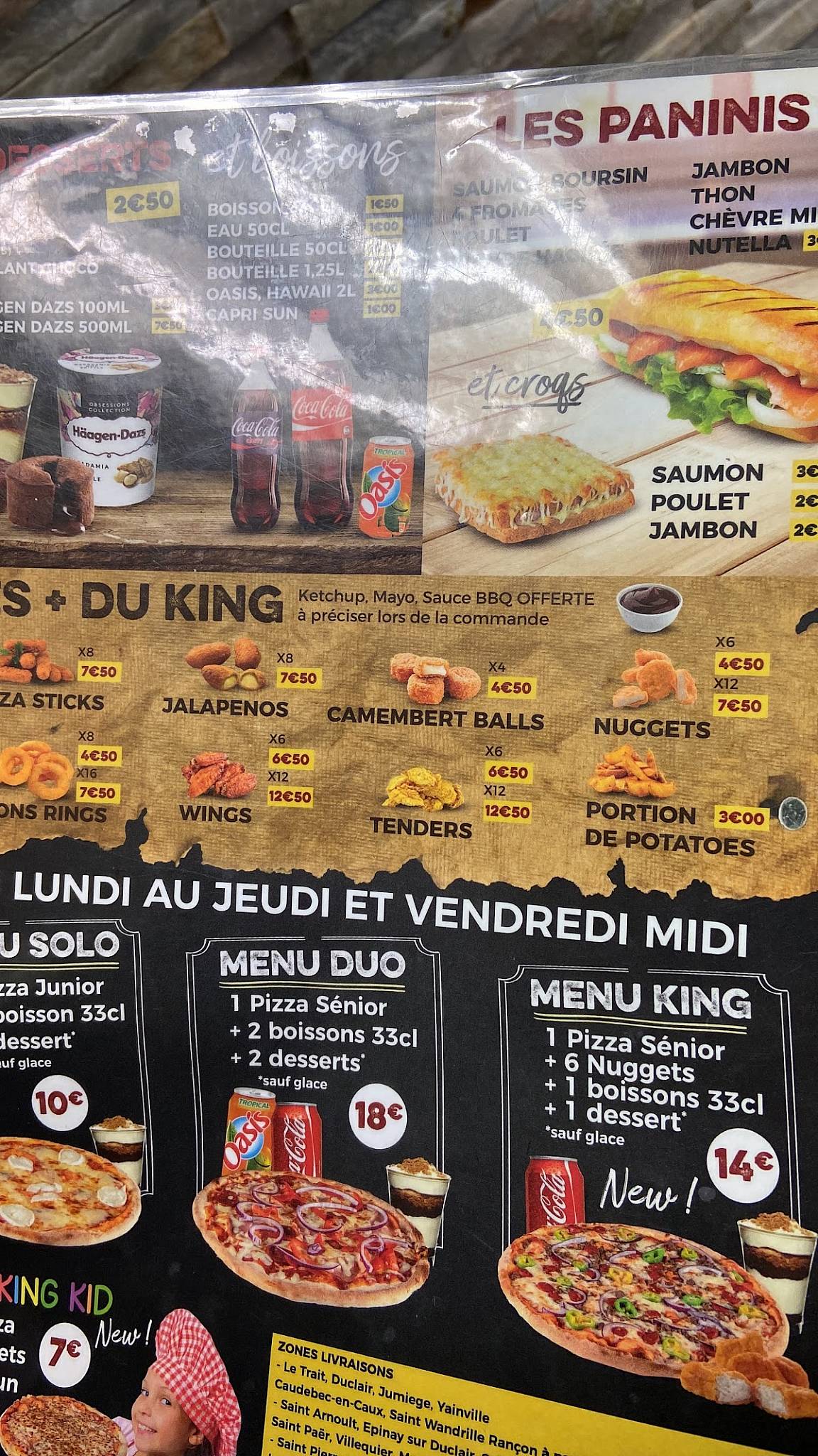 Menu de PIZZA KING