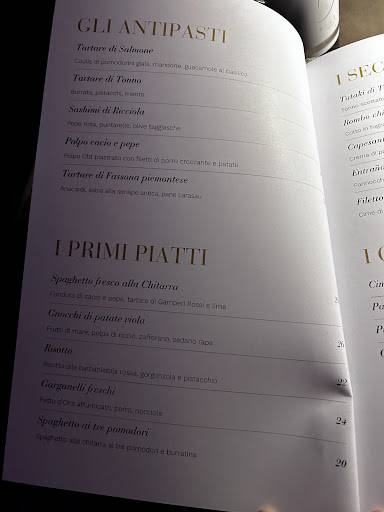 Menu di PYT Dinner Show Milano 