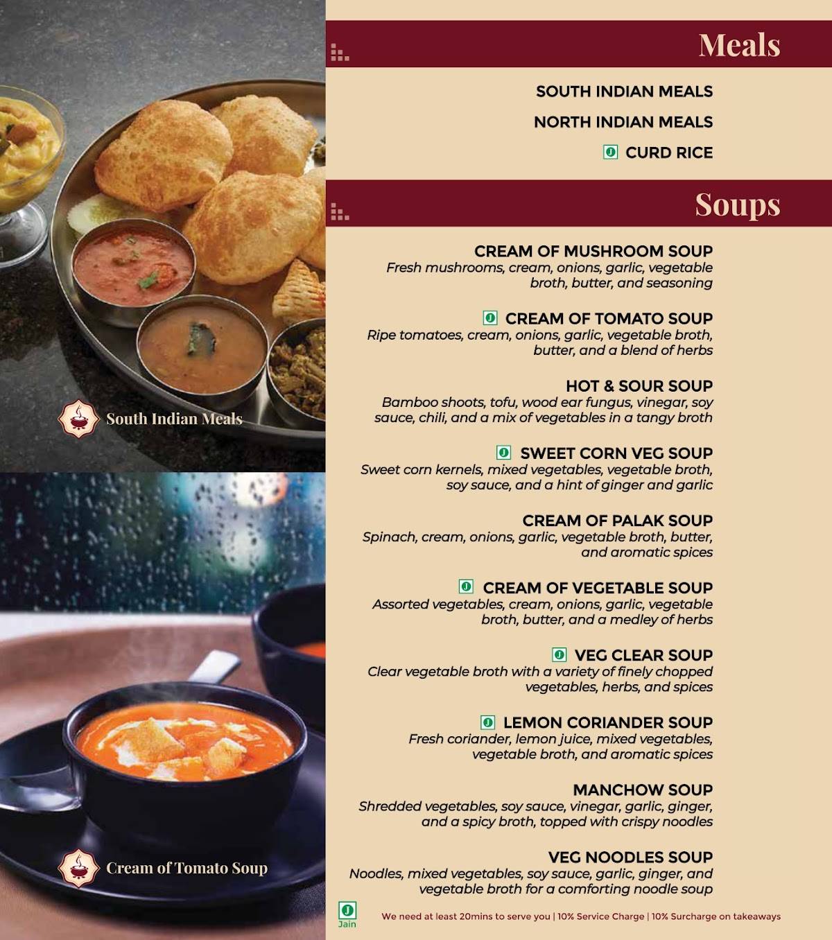 Paakashala @ Dickenson Road Veg Restaurants in Dickenson Road menu