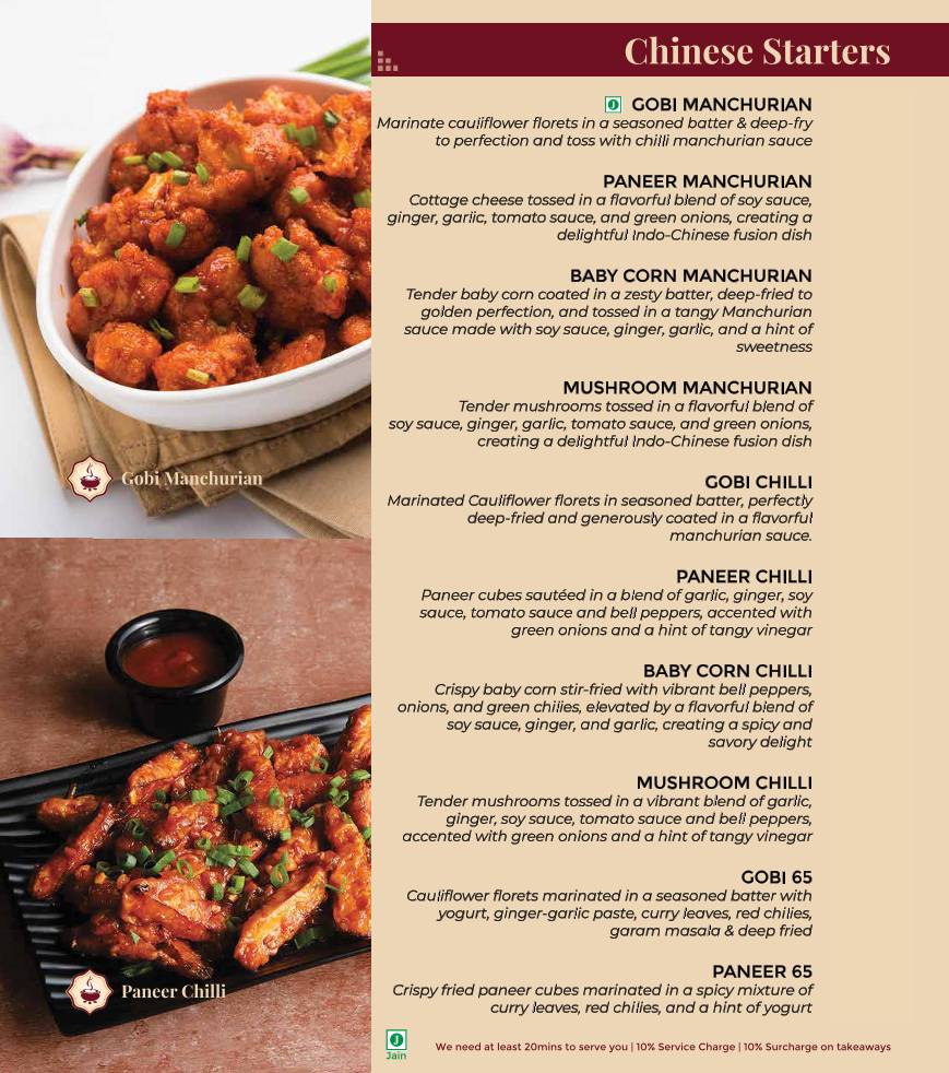 Paakashala @ Dickenson Road Veg Restaurants in Dickenson Road menu