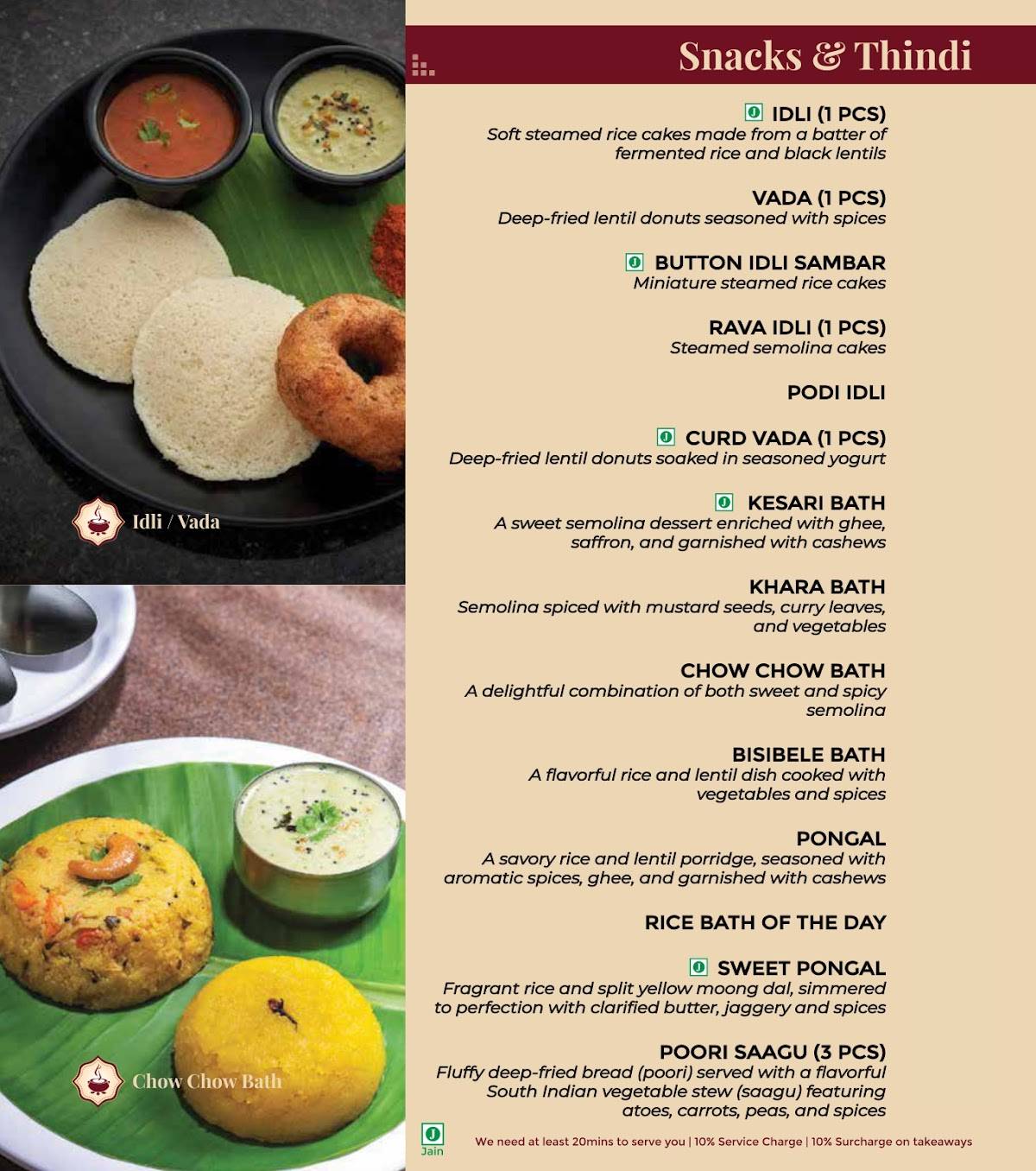 Paakashala @ Dickenson Road Veg Restaurants in Dickenson Road menu