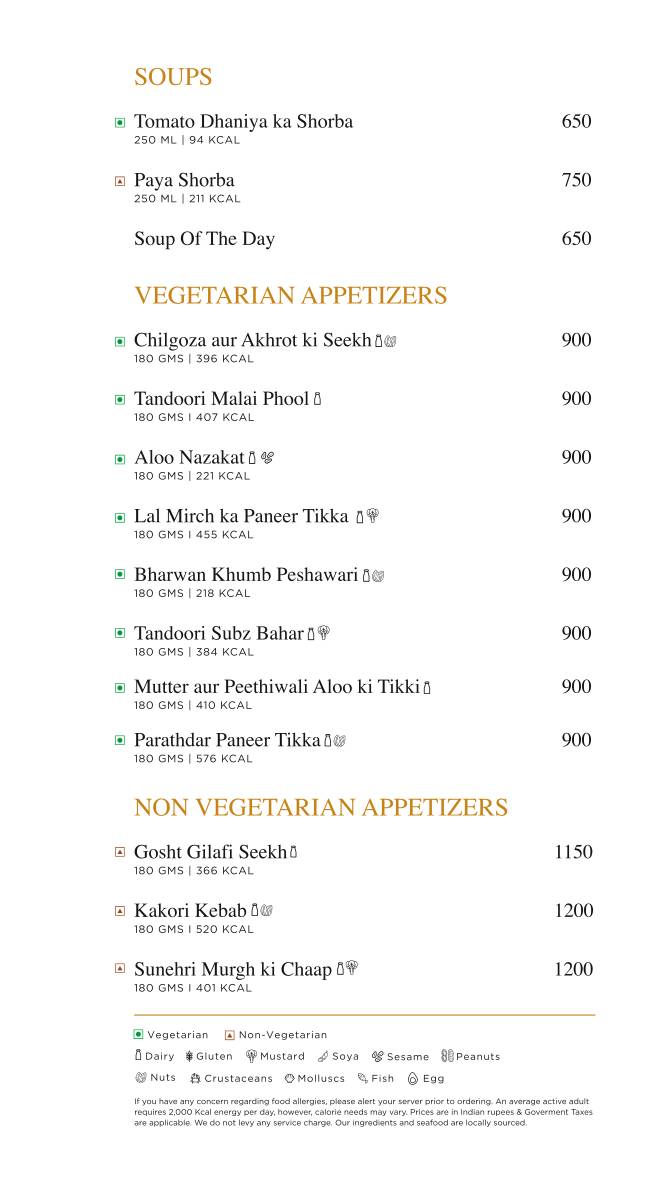 Paasha menu