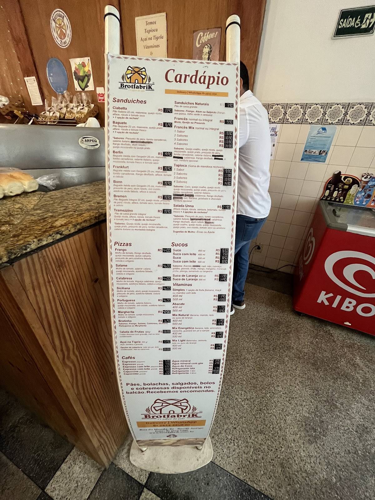 Brotfabrik cardápio