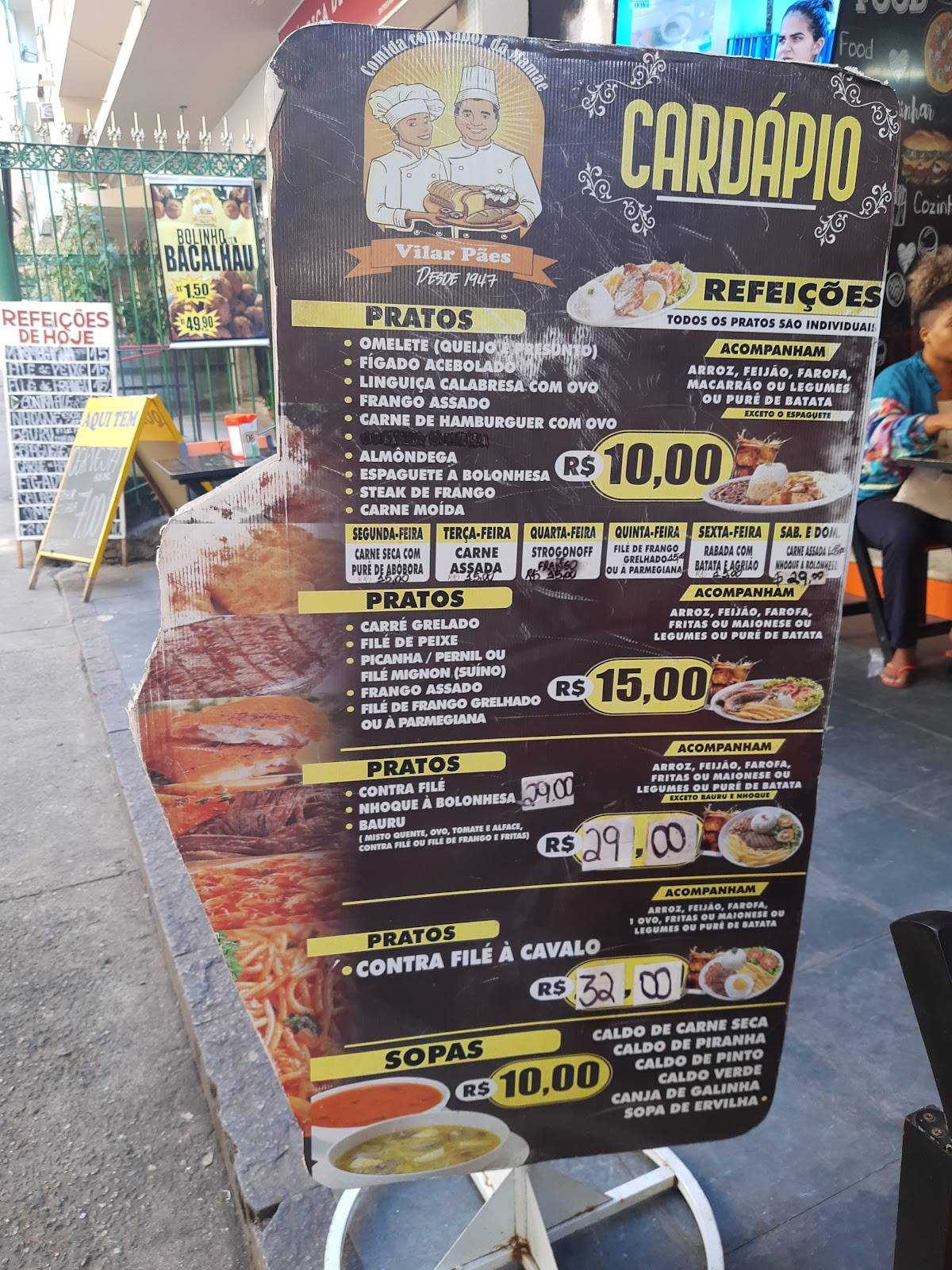 Padaria Vilar Pães cardápio