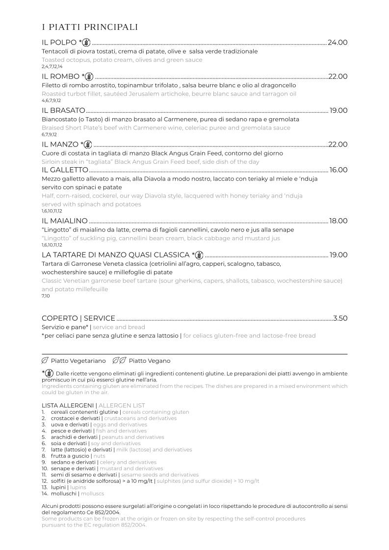 Menu di CAFFÈ V 