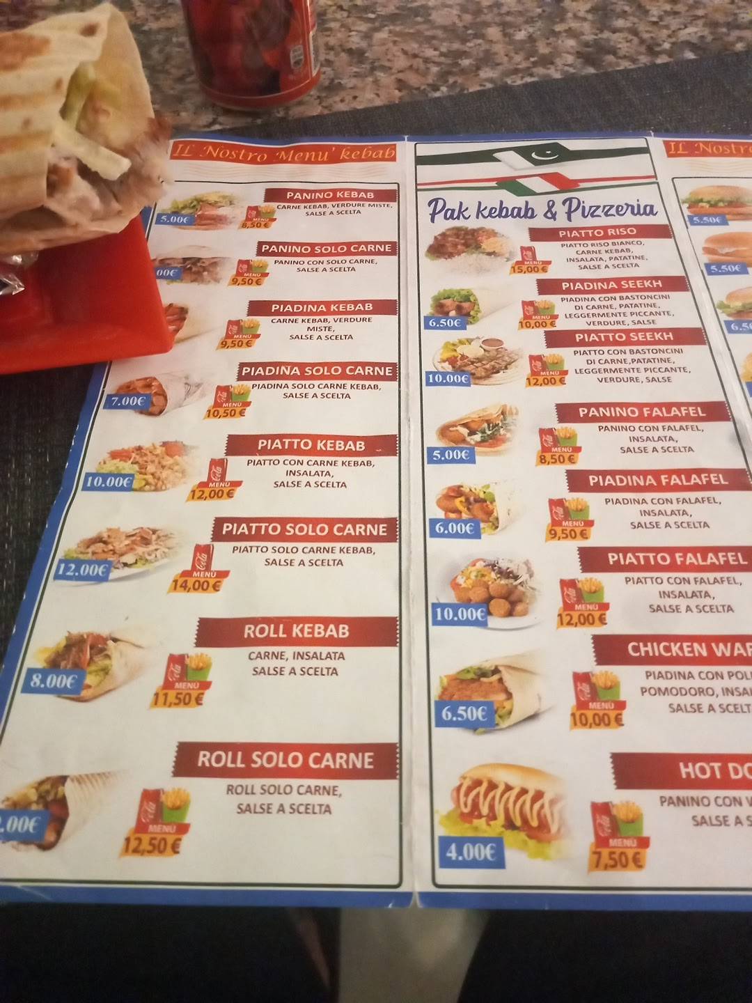 Menu di Pak Kebab & Pizzeria 