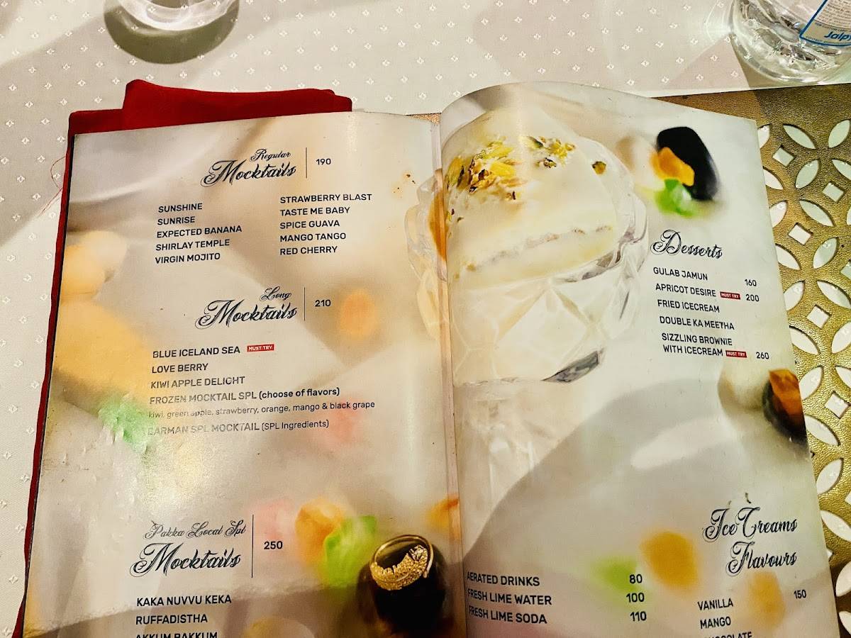 Pakka Local, Kondapur menu