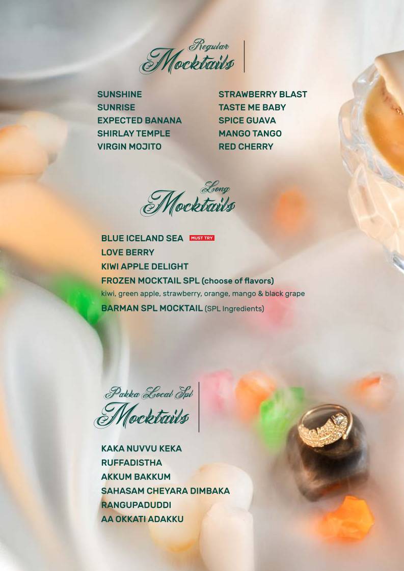 Pakka Local, Kondapur menu