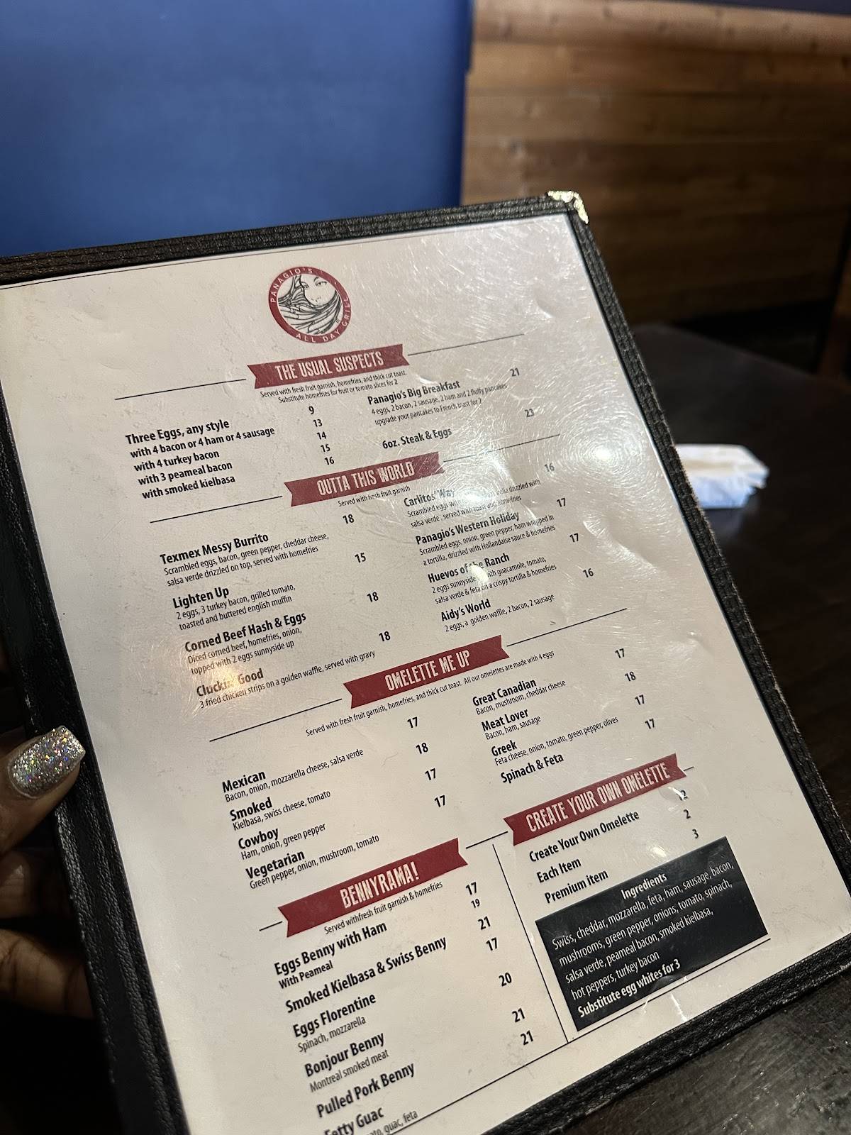 Menu de Panagio's All Day Grill