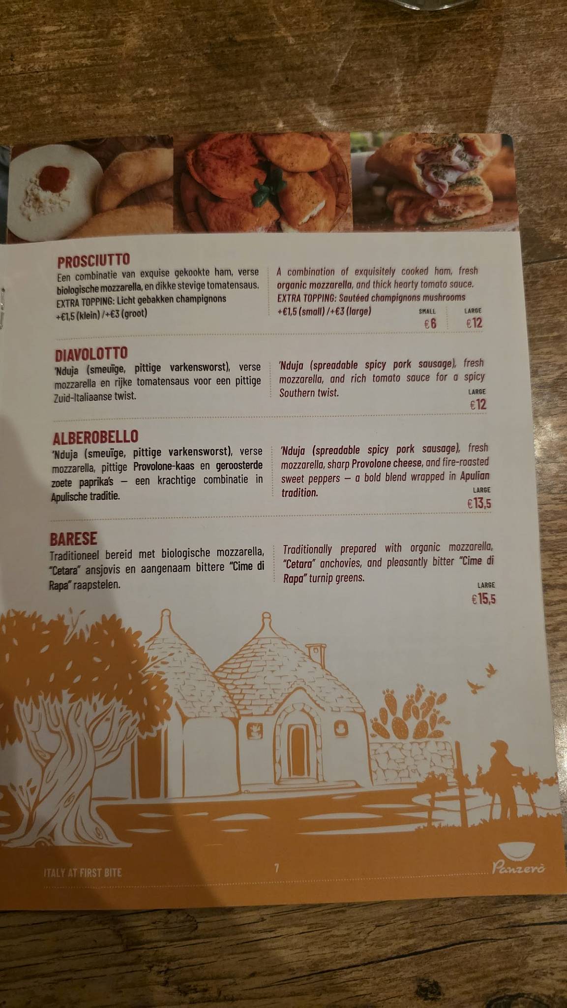 Menu de Panzerò - Italy at First Bite