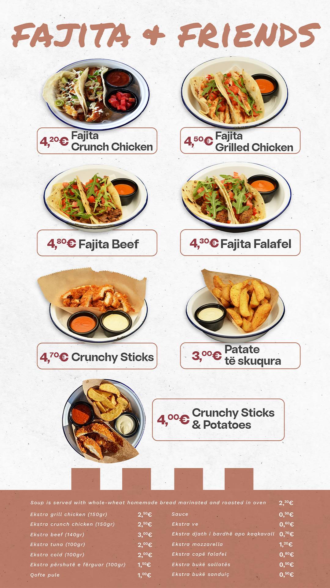 Menu at Papirun restaurant, Prishtina, Johan V. Hahn