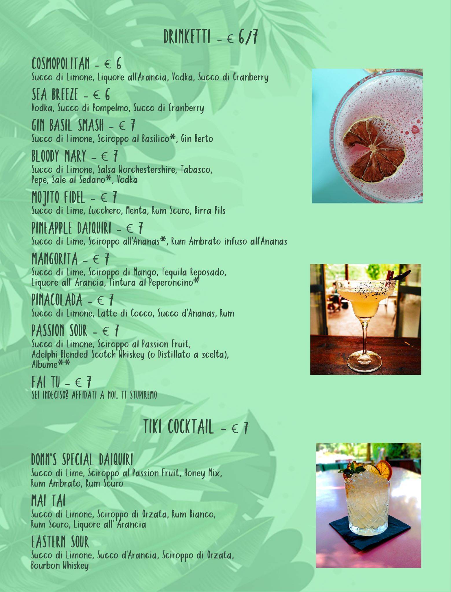 Menu di Bar Parco 
