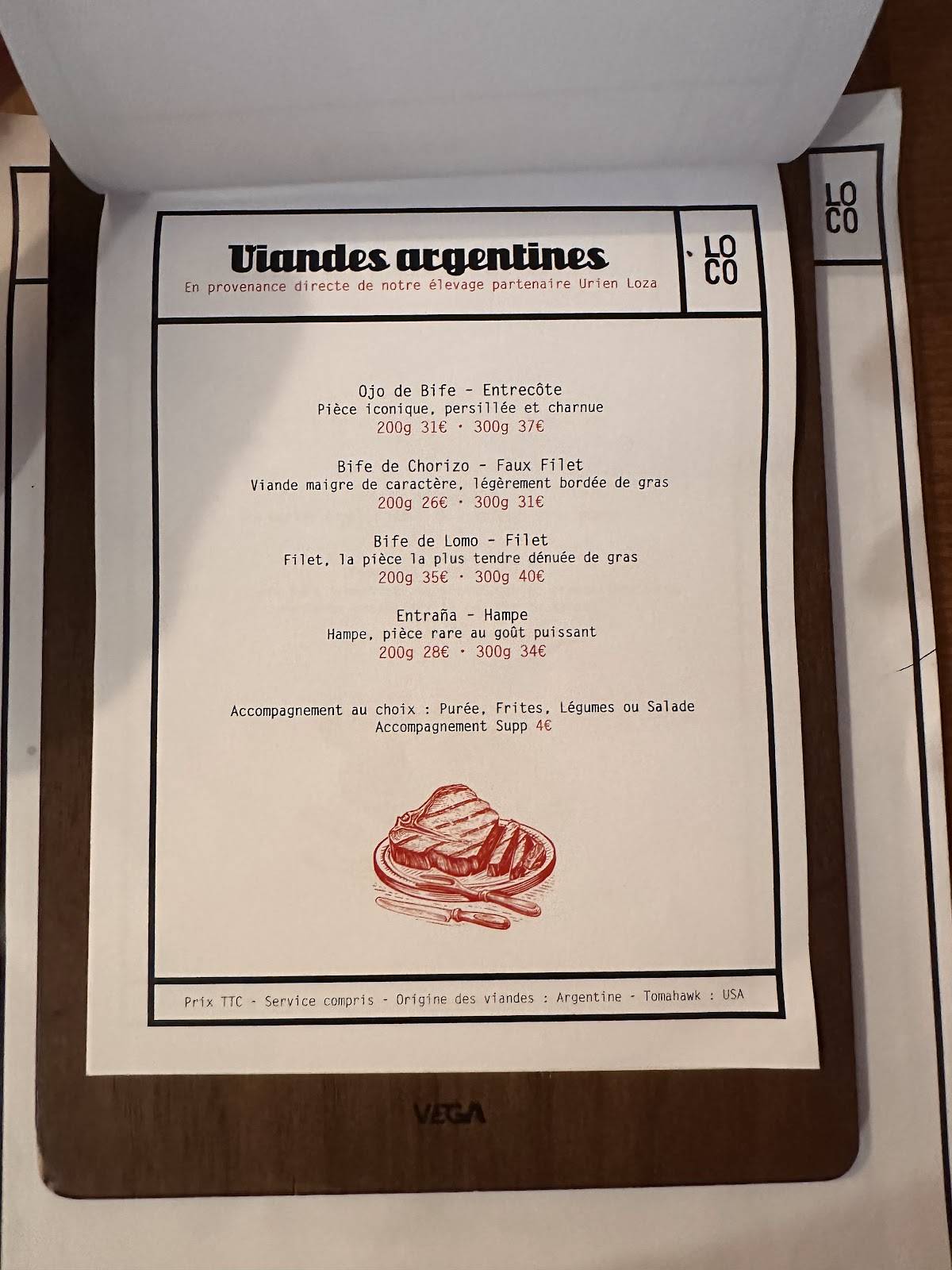 Menu de LOCO