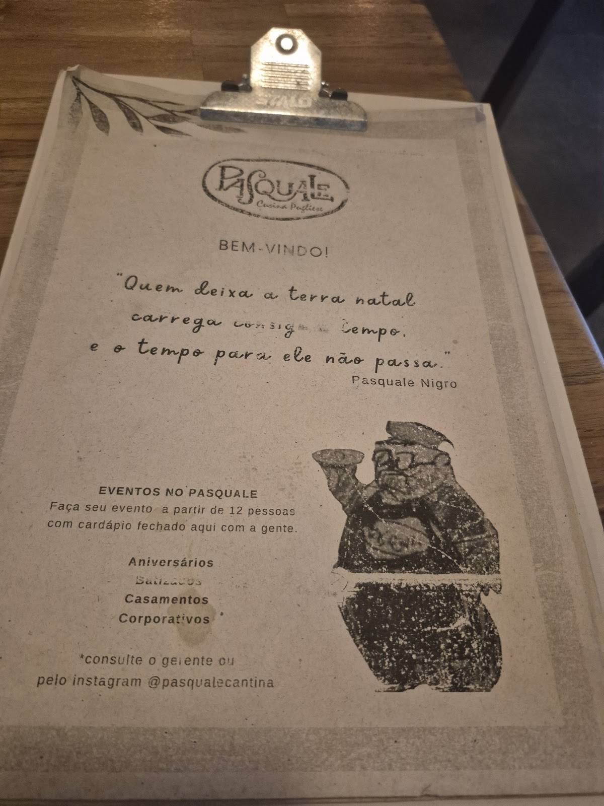 Pasquale Cantina cardápio