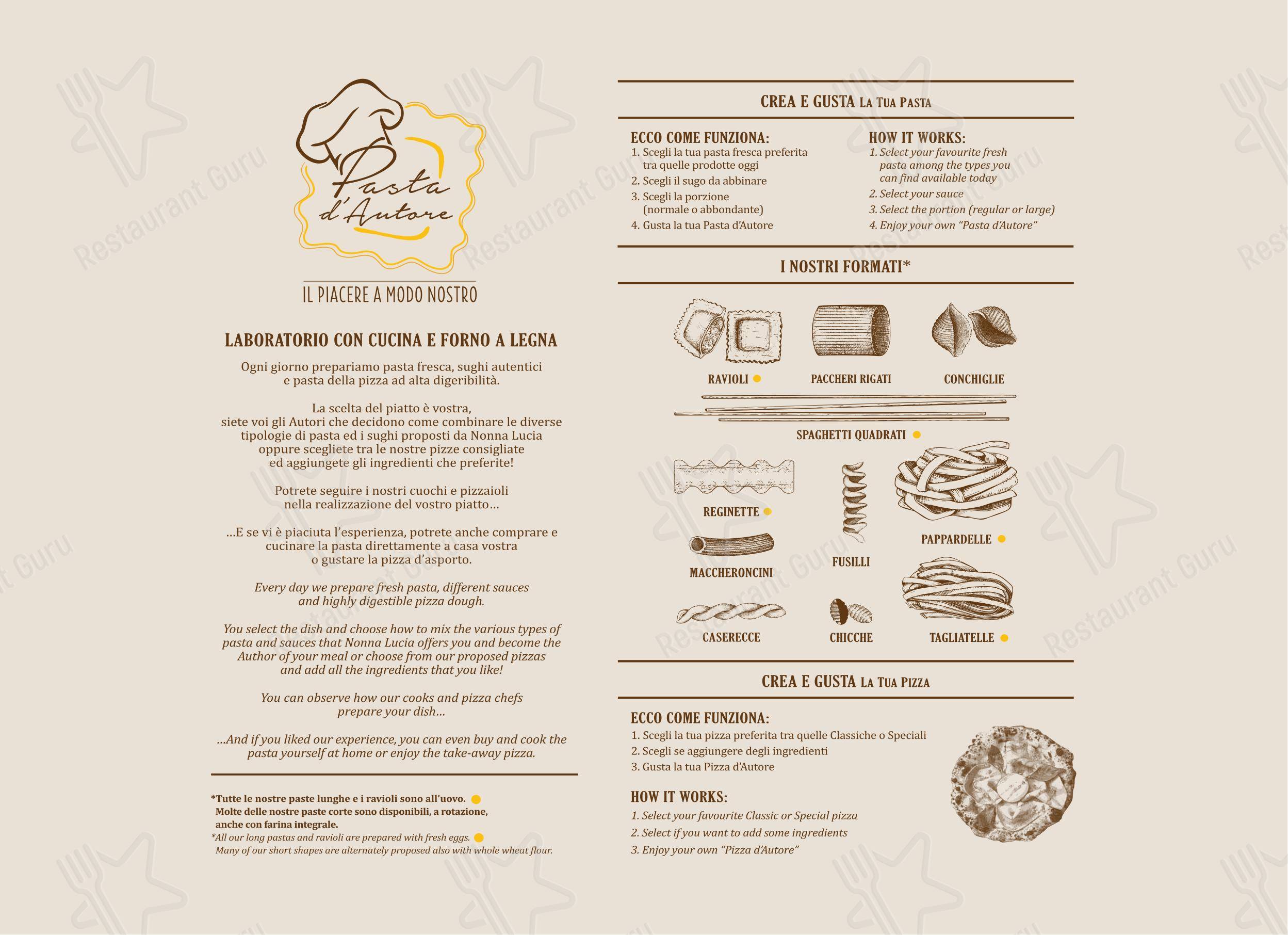 Menu di Pasta d’Autore - Menu