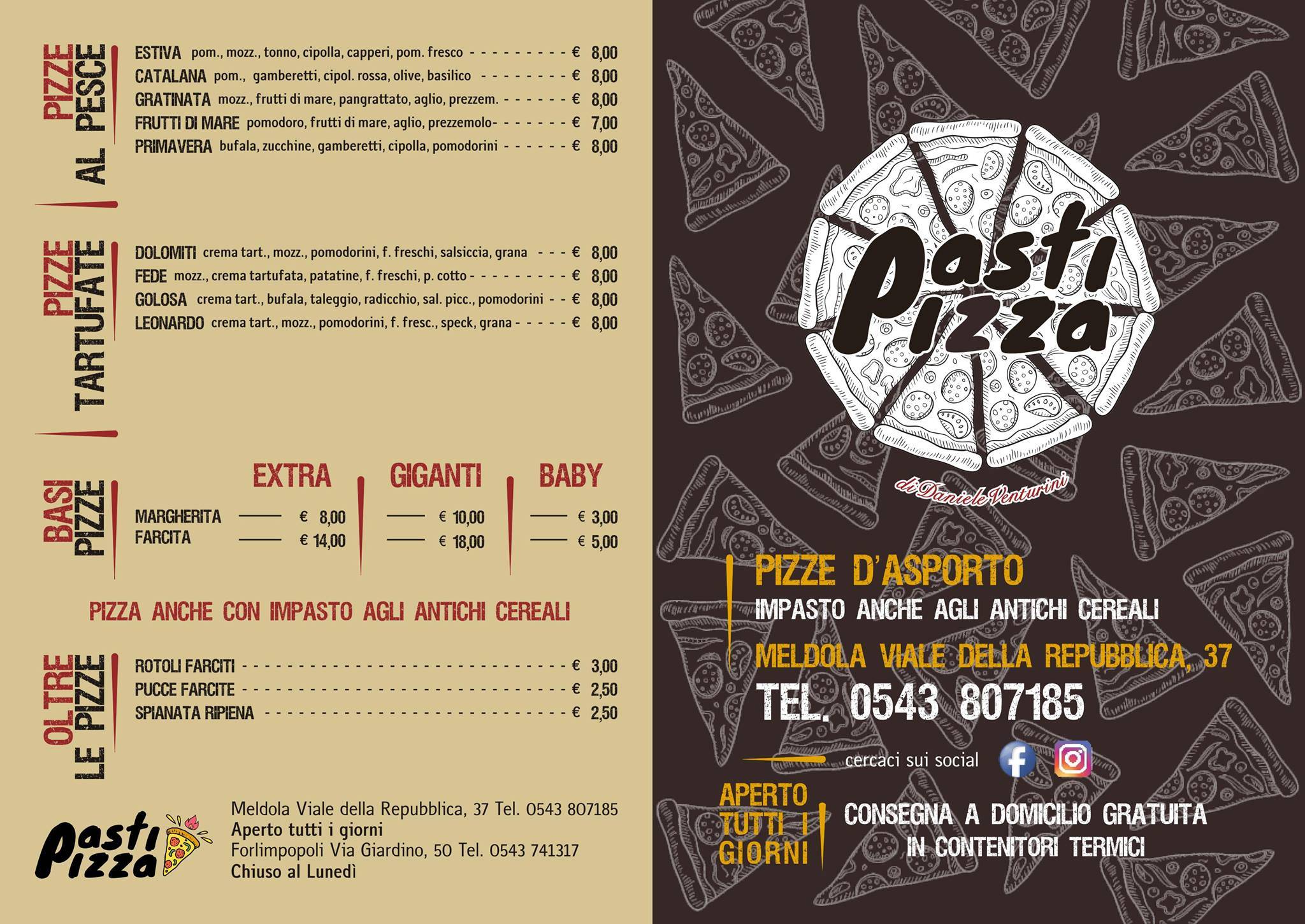 Menu di Pasti Pizza Meldola 