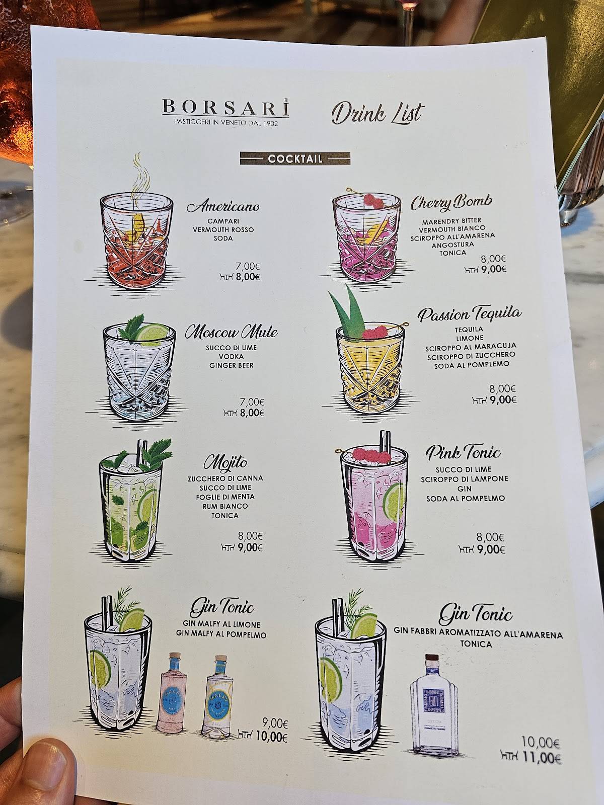 Menu di Pasticceria Borsari Caffè Borsa Rovigo 