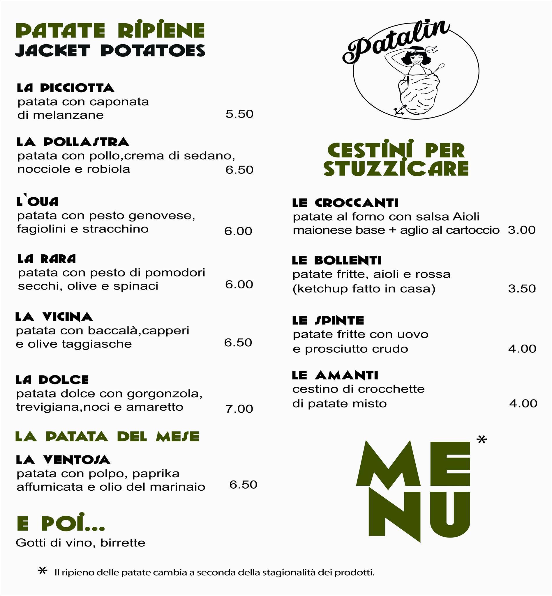 Menu di Patalin 