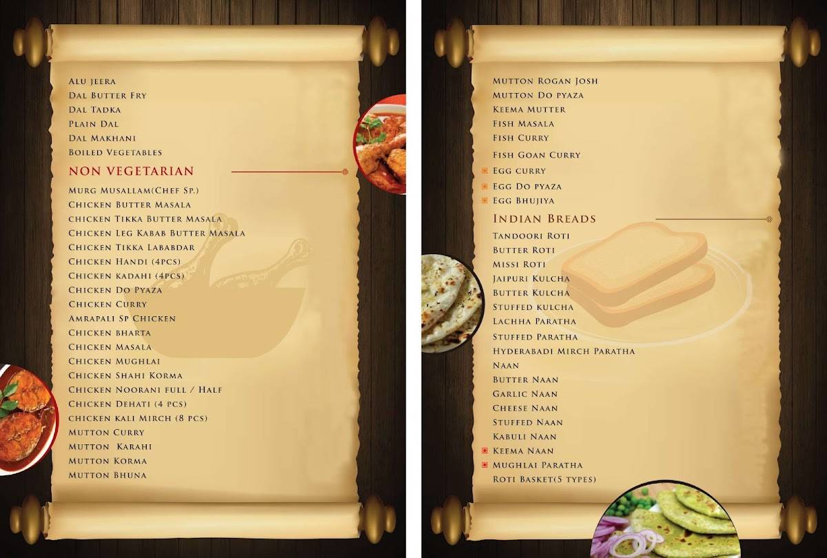 Amrapali Cafe menu