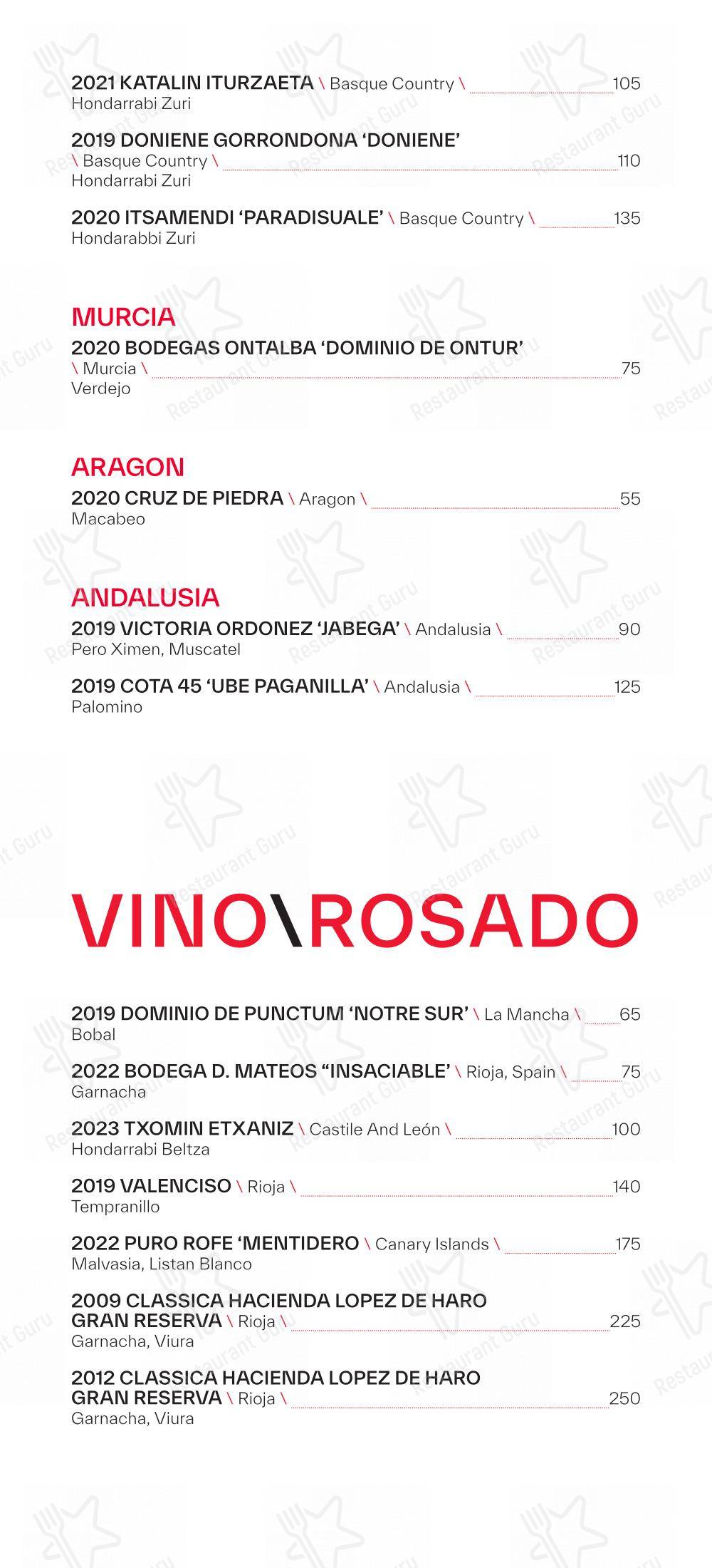 Menu pour Beso by Patria dans Toronto